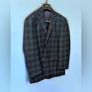 Men's PAUL FREDERICK Wool Black Watch Tartan Sport Coat size 40